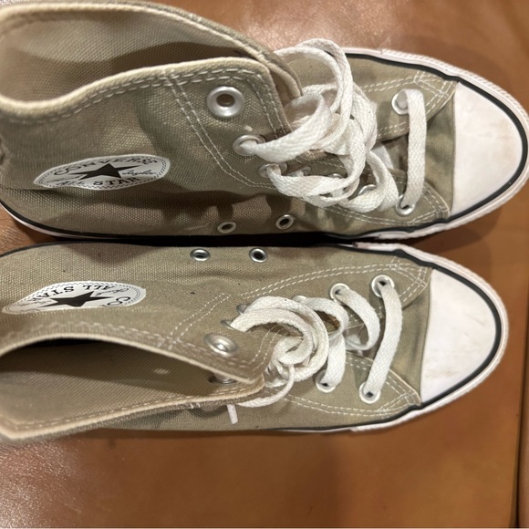 Converse High-Top Sneakers in Khaki with White Accents - Picture 4 of 5
